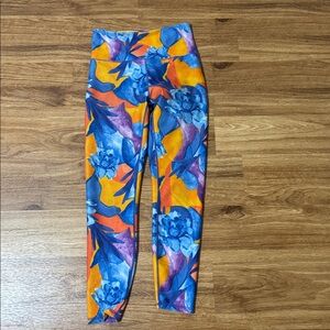 Marika ☀️ Sunshine Blue and Orange Leggings S Yoga, Pilates, Gym